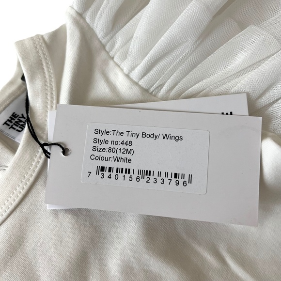 NWT The Tiny Universe Off-White Organic Bodysuit Tulle Ruffles 12 Months - Picture 6 of 8